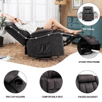 Comhoma Recliner Chair Massage Rocker With Heated 360 Degree Swivel Lazy Boy Recliner Single Sofa Seat With Cup Holders For Livi