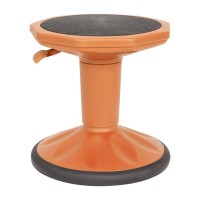 Carter Adjustable Height Kids Flexible Active Stool for Classroom and Home with Non-Skid Bottom in Orange, 14 - 18 Seat Height