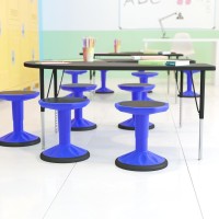 Carter Adjustable Height Kids Flexible Active Stool for Classroom and Home with NonSkid Bottom in Blue 14 18 Seat Height