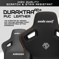 Anda Seat Kaiser 3 Xl Gaming Chair For Adults - Ergonomic Black Leather Gaming Chairs With Lumbar Support, Comfortable Office Chair With Neck Support - Heavy Duty Computer Chair Wide Seat Capacity