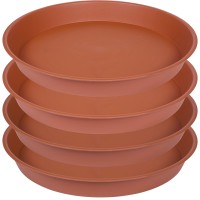 Bleuhome 4 Pack Of 18 19 Inch Plant Saucer Deep Heavy Duty Plastic Saucer 18 Round Plant Tray For Pots Flower Plant Saucers F