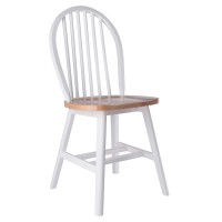 WINDSOR 2-PC SET CHAIRS, NATURAL/WHITE FINISH