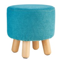 H&B Luxuries Fabric Round Padded Ottoman Foot Rest Stool