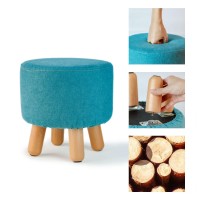 H&B Luxuries Fabric Round Padded Ottoman Foot Rest Stool