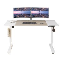 Heonam 59'' L Shaped Height Adjustable Standing Desk, Electric Stand Up Computer Table For Home Office Desk With Black Frame & Top