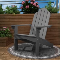 Lue Bona Hdps Adirondack Chair Dark Gray Adirondack Chairs With Cup Holder 300Lbs Modern Adirondack Chair Weather Resistant P