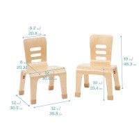 Ecr4Kids Bentwood Chair, 10In Seat Height , Stackable Seats, Natural, 2-Pack