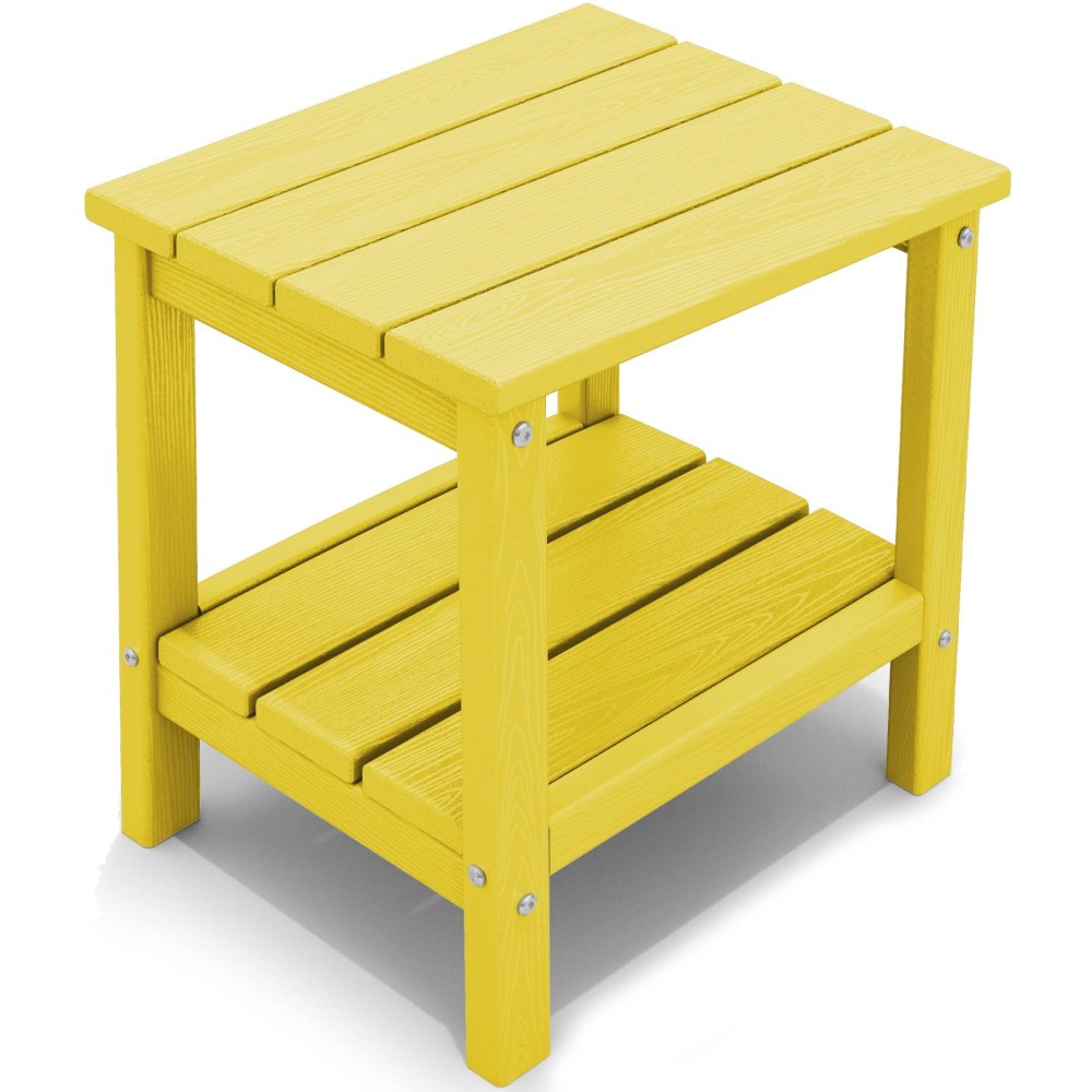 Kingyes Double Side Table Adirondack End Table Lemon Yellow