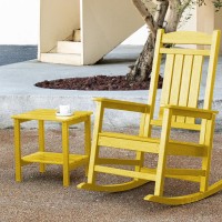 Kingyes Double Side Table Adirondack End Table Lemon Yellow