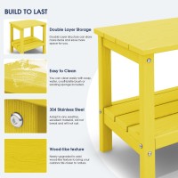 Kingyes Double Side Table Adirondack End Table Lemon Yellow