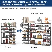 Mavivegue Extra Large Shoe Rack 8 Tier 4 Rows 7276 Pairs Big Tall Metal Shoe Shelf Big Boot Rack Storage Organizer For Garage