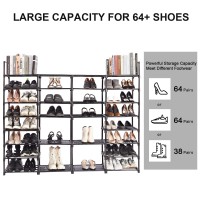 Mavivegue Extra Large Shoe Rack 8 Tier 4 Rows 7276 Pairs Big Tall Metal Shoe Shelf Big Boot Rack Storage Organizer For Garage