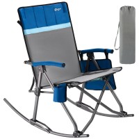 Portal Oversized Folding Rocking Camping Chair Portable Outdoor Rocker With High Back Hard Armrests Carry Bag Supports 400 Lbs