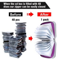 DVD Case, Siveit CD Case Holders DVD Binder Wallet Hard Plastic 48 Capacity CD/DVD Disc Cases Storage Binder for Car Home Office Travel (Purple)