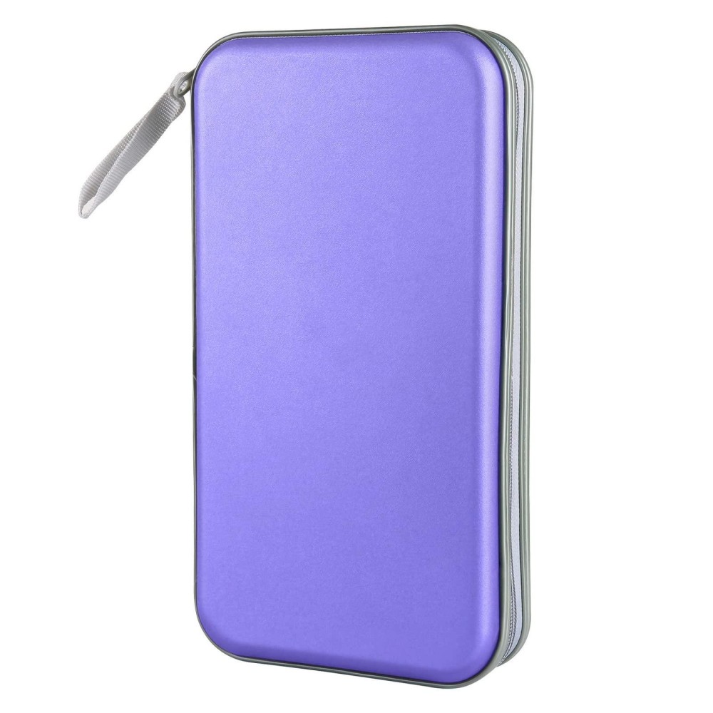 CD Case, Siveit DVD Case Holder 96 Capacity Hard Plastic CD DVD Disc Cases Storage Binder Wallet for Car Home Office Travel (Lavender)