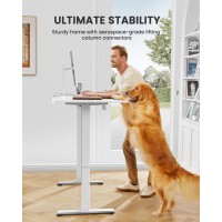 Ergear Height Adjustable Electric Standing Desk 40 X 24 Inches Sit Stand Up Desk Memory Computer Home Office Desk White