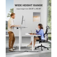 Ergear Height Adjustable Electric Standing Desk 40 X 24 Inches Sit Stand Up Desk Memory Computer Home Office Desk White