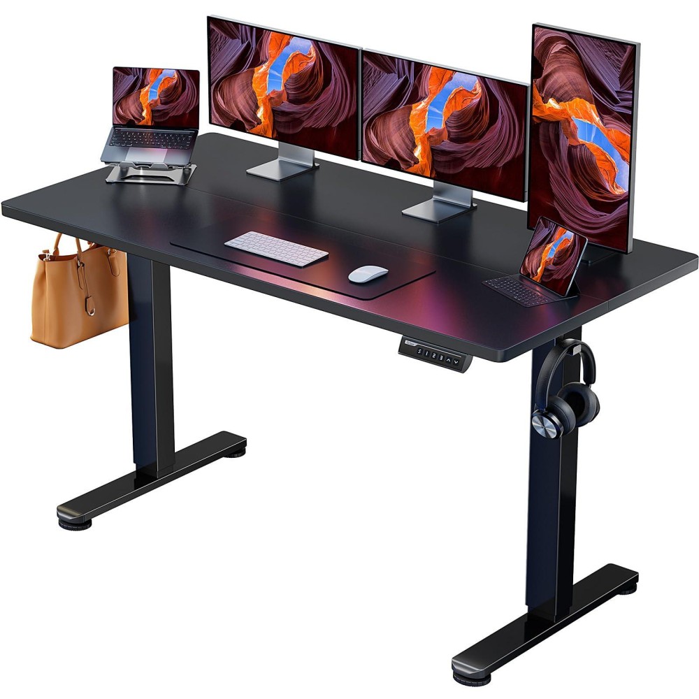 Ergear Height Adjustable Electric Standing Desk 55 X 28 Inches Sit Stand Up Desk Memory Computer Home Office Desk Black