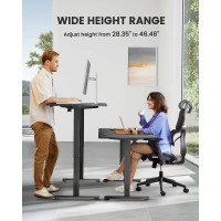 Ergear Height Adjustable Electric Standing Desk 63X 28 Inches Sit Stand Up Desk Large Memory Computer Home Office Desk Black