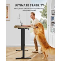 Ergear Height Adjustable Electric Standing Desk, 55 X 28 Inches Sit Stand Up Desk, Memory Computer Home Office Desk (Vintage Brown)