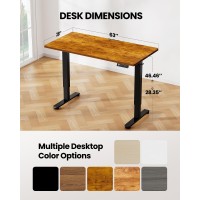 Ergear Height Adjustable Electric Standing Desk 63 X 28 Inches Sit Stand Up Desk Memory Computer Home Office Desk Vintage Bro