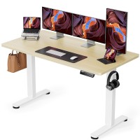 Ergear Height Adjustable Electric Standing Desk 55 X 28 Inches Sit Stand Up Desk Memory Computer Home Office Desk Natural