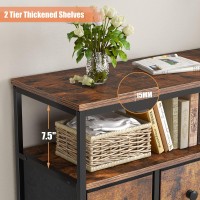 Enhomee Dresser For Bedroom, Dressers & Chest Of Drawers For Closet, 7 Drawers Rustic Dresser With Open Wooden Shelves For Bedroom, Closet, Nursery, Living Room, Easy Assembly & Pull, Rustic Brown