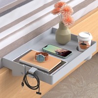 Spacelead Bedside Shelf For Bed College Dorm Room Clip On Nightstand With Cup Holder Cord Holder Tray Table Caddy For Stude