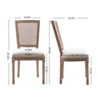 Nrizc Farmhouse Dining Room Chairs Set Of 4 French Dining Chairs With Square Rattan Back Solid Wood Legs French Bistro Chairs