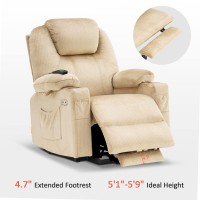 Mcombo Medium Power Lift Recliner Chair Sofa With Massage And Heat For Elderly 3 Positions Cup Holders And Usb Ports 2 Side