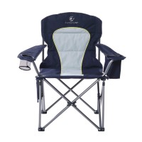 Let'S Camp Oversized Folding Camping Chair Portable Outdoor Heavy Duty Padded Chairs Lawn Chair With Cup Holder, Storage Pocket And Cooler Bag, Supports 450Lbs, For Camp, Travel, Picnic (Blue)