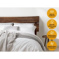 Acacia Aurora Wooden Frame With Headboard, Solid Wood Platform Bed, Easy Assembly, No Box Spring Needed (Chocolate, King)