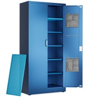 Metaltiger Locking Metal Storage Cabinet | Garage Storage Cabinet With Doors | 71