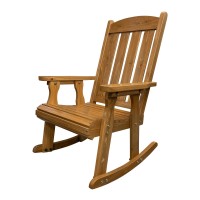 Wooden Rocking Chair With Comfortable Backrest Inclination High Backrest And Deep Contoured Seat Solid Fir Wood Heavy Duty 60