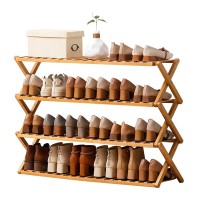 Choclaif Free Standing Shoe Racks For Closet Shoe Shelf Bamboo Shoe Rack For Bedroom Entryway Hallway Closet Living Room Organ