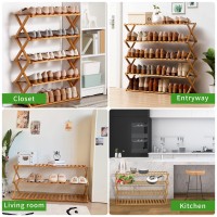 Choclaif Free Standing Shoe Racks For Closet Shoe Shelf Bamboo Shoe Rack For Bedroom Entryway Hallway Closet Living Room Organ