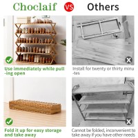 Choclaif Free Standing Shoe Racks For Closet Shoe Shelf Bamboo Shoe Rack For Bedroom Entryway Hallway Closet Living Room Organ