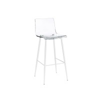 Acrylic Bar Stool in Clear AcrylicWhite color Set of 2