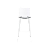 Acrylic Bar Stool in Clear AcrylicWhite color Set of 2