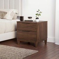 Boyd Sleep Mackay Modern Double Drawer Nightstand Walnut