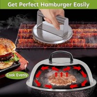 Hulisen Smashed Burger Kit  Burger Press With Edge  12 Inch Basting Cover  Grill Spatula  Spice Dredge Shaker And 2 Squeeze Bottles - Griddle Accessories Kit For Flat Top Grill Cooking  Gift Package