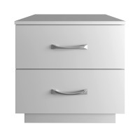 Boyd Sleep Bedroom Nightstand Bedside Table: Hamilton Two Drawer Storage With Pedestal Base, White