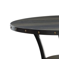36 Inch Round Wood Bar Table with Flared Legs, Black