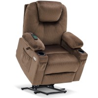 Mcombo Medium Power Lift Recliner Chair Sofa With Massage And Heat For Elderly 3 Positions Cup Holders And Usb Ports 2 Side