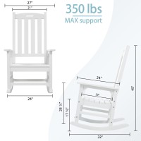 Psilvam Oversized Outdoor Rocking Chair With 21 Wide Seat And 32 Tall Backrest Preassembled With Most Components For Effo