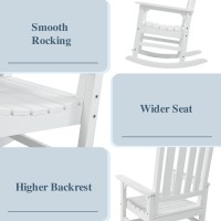 Psilvam Oversized Outdoor Rocking Chair With 21 Wide Seat And 32 Tall Backrest Preassembled With Most Components For Effo