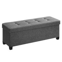 Songmics Storage Ottoman Folding Storage Bench Ottoman With Storage Storage Ottoman Bench For Living Room Bedroom 15 X 43