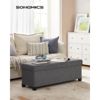 Songmics Storage Ottoman Folding Storage Bench Ottoman With Storage Storage Ottoman Bench For Living Room Bedroom 15 X 43