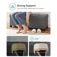 Songmics Storage Ottoman Folding Storage Bench Ottoman With Storage Storage Ottoman Bench For Living Room Bedroom 15 X 43