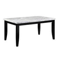 AcME Hussein DININg TABLE WMARBLE TOP Marble Top Black Finish DN01446D0102H71FFT